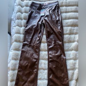 NEW WITH TAGS: Brown vegan leather pants
